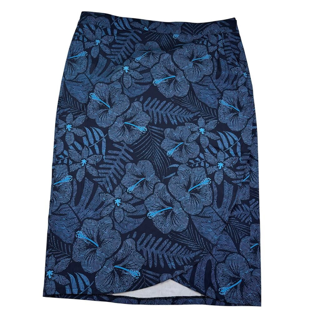 Rip Skirt Hawaii Vacation Floral Tropical Print Wrap Midi Skirt Women's Size XL